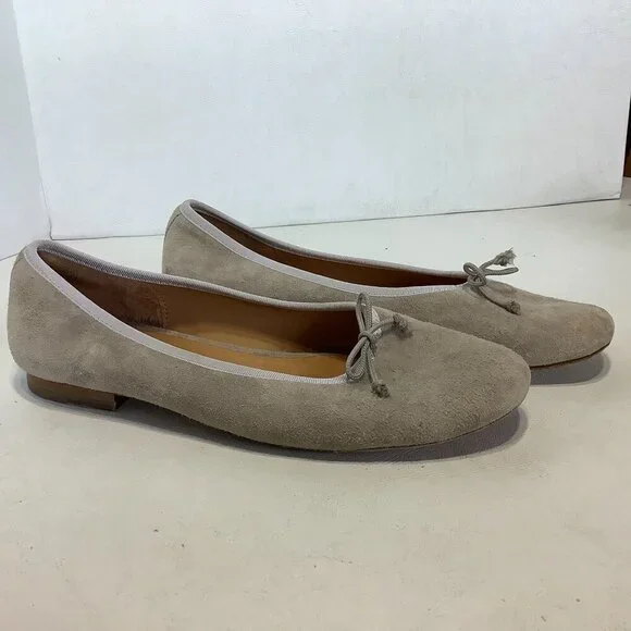 Katharine Page Suede Ballet Flats Shoes Tan Sz 38.5 Made Portugal - Picture 2 of 15